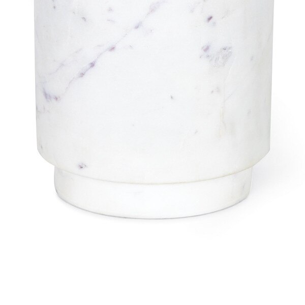 Base of a white marble table lamp with purple veining